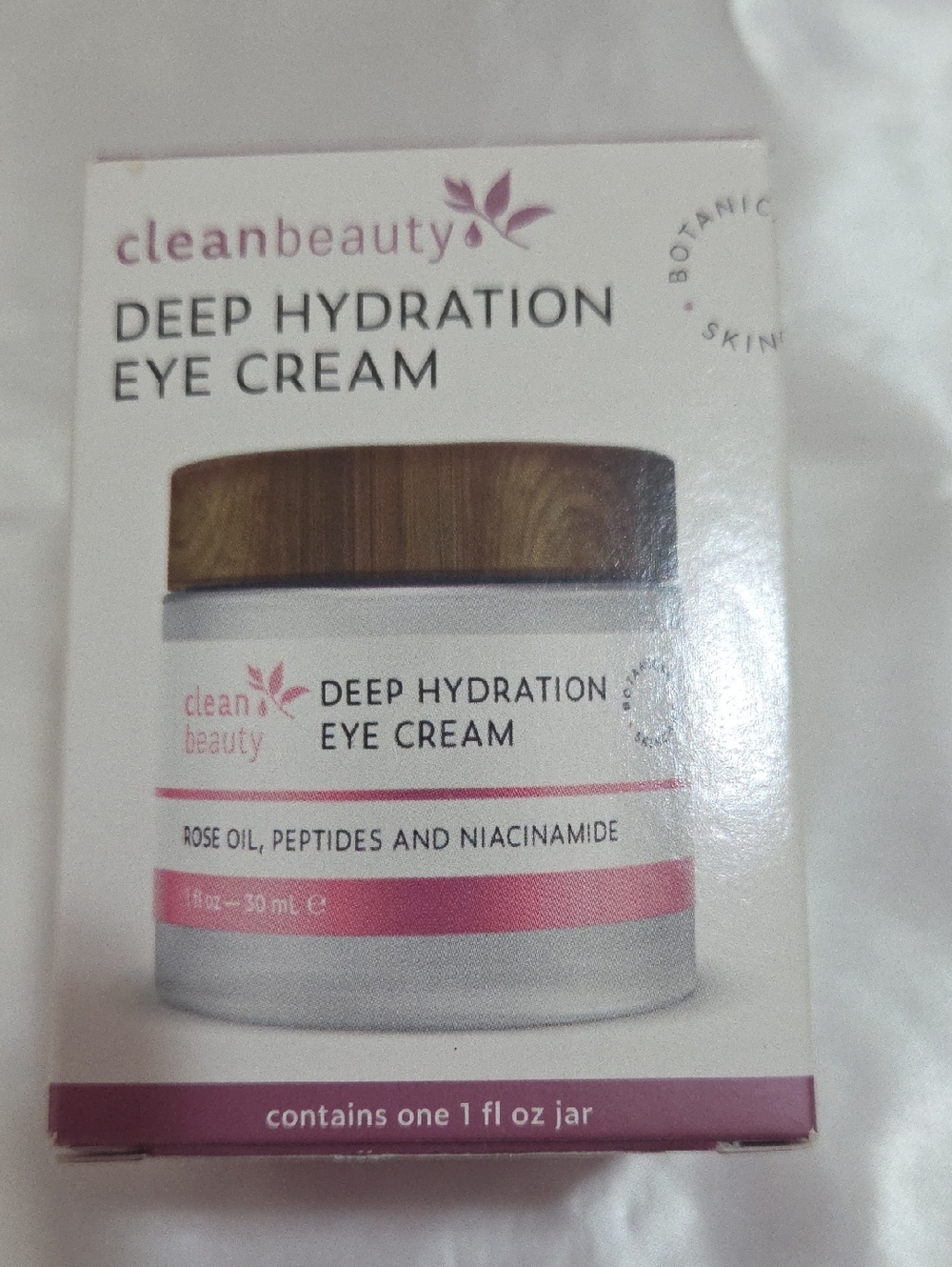 Deep Hydration Eye Cream Peptides and Niacinamide 1 oz – Pink & White